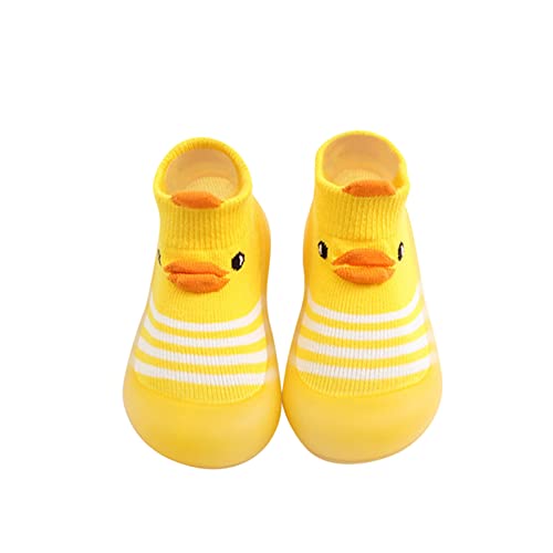 Gyaimxfu Baby Sockenschuhe Unisex, rutschfeste Niedlicher Cartoon Lauflerner Schuhe Stricken Sockenschuhe Weicher Babybodenschuhe Socken Mit rutschfest Gummisohle Puschies Original Barfußschuhe Baby von Gyaimxfu