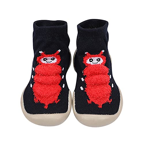 Gyaimxfu Baby Sockenschuhe Unisex Bequem rutschfeste Hüttenschuhe Warm Mit Motiv Lauflernschuhe Kinder Gummisohle Krabbelschuhe Babysocken Indoor Socken Schuhe Für Mädchen Junge von Gyaimxfu