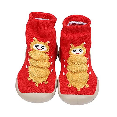 Gyaimxfu Baby Sockenschuhe Unisex Bequem rutschfeste Hüttenschuhe Warm Mit Motiv Lauflernschuhe Kinder Gummisohle Krabbelschuhe Babysocken Indoor Socken Schuhe Für Mädchen Junge von Gyaimxfu