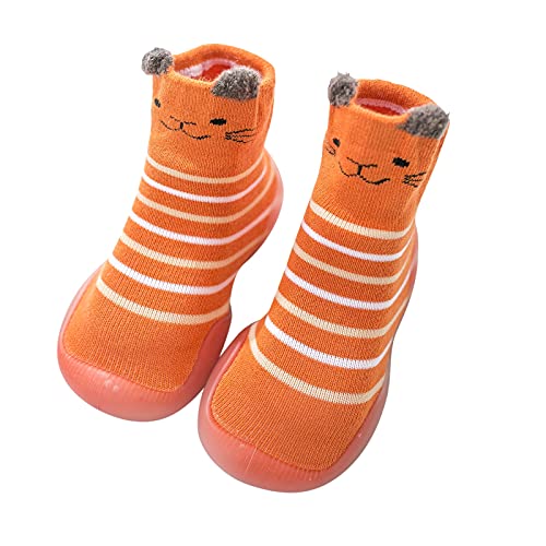 Gyaimxfu Baby Sockenschuhe Unisex Einfarbig Bodensocken Lernlaufschuhe Warm Atmungsaktiv rutschfeste Hüttenschuhe Gummisohle Krabbelschuhe Babysocken Indoor Socken Schuhe Für Mädchen Junge von Gyaimxfu