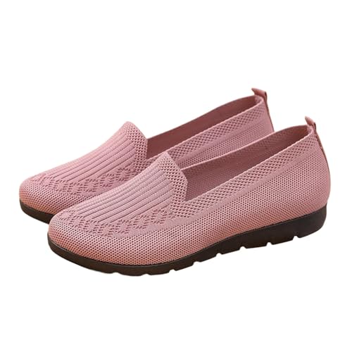 Gyaimxfu Ballerina Damen, Mesh Ballerinas Damen Ballerinas Bequem, Stricken Runde Zehe Flache Schuhe, Atmungsaktiv Stricken Balerinaschuhe rutschfest Sportlich Damenschuhe Für Alltag von Gyaimxfu
