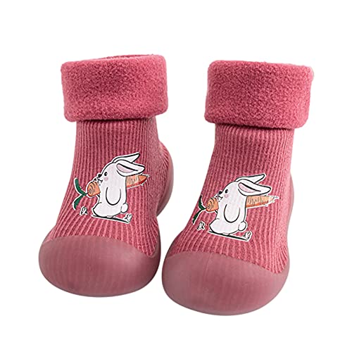 Gyaimxfu Barfußschuhe Baby Winter Weicher Krabbelschuhe Babysocken Bequem Lauflernschuhe Kinder Weicher Stricken Sockenschuhe Gummisohle Indoor Socken Schuhe Warm Für Mädchen Junge von Gyaimxfu