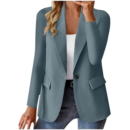 Gyaimxfu Blazer Damen Elegant Frühlings Kurz Mantel Jacke Mit Doppelter Seitentasche Elegant Langarm Blazer Anzug für Damen von Gyaimxfu
