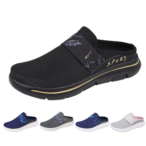 Gyaimxfu Clogs Hausschuhe Herren Damen Pantoletten Gartenschuhe Sommer Gartenclogs Atmungsaktiv Vermascht Flache Schuhe rutschfest Gartenschuhe Sabots Outdoor Indoor Gr.35-48 EU von Gyaimxfu
