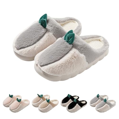 Gyaimxfu Damen-Hausschuhe Hausschuhe Damen Herren Neue 2025,Winter Warme Plüsch Pantoffeln Weiche Bequeme Filzpantoffeln Leichte Rutschfeste Slippers Unisex von Gyaimxfu