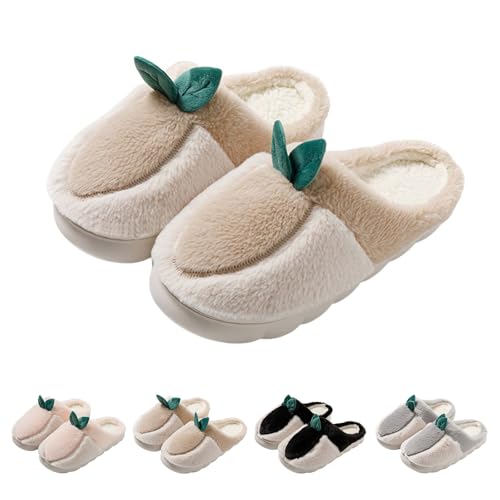 Gyaimxfu Damen-Hausschuhe Hausschuhe Damen Herren Neue 2025,Winter Warme Plüsch Pantoffeln Weiche Bequeme Filzpantoffeln Leichte Rutschfeste Slippers Unisex von Gyaimxfu