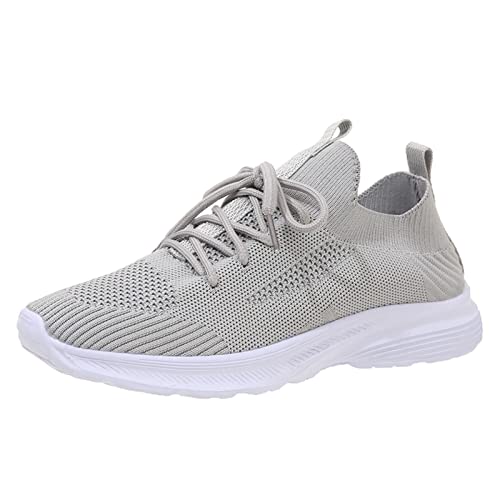 Gyaimxfu Damen Slip on Sneaker Sommer Bequeme Memory Schaum Sneaker Casual Turnschuhe Anti-Rutsch Atmungsaktives Vermascht Walkingschuhe Sportschuhe Erhöhte Dämpfung Und Entlastung Der Füße von Gyaimxfu