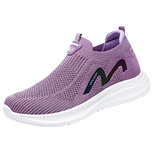 Gyaimxfu Damen Slip on Sneaker Sommer Casual Krankenschwester Schuhe Bequeme rutschfest Turnschuhe Atmungsaktives Vermascht Walkingschuhe Outdoor Fitness Erhöhte Dämpfung Und Entlastung Der Füße von Gyaimxfu