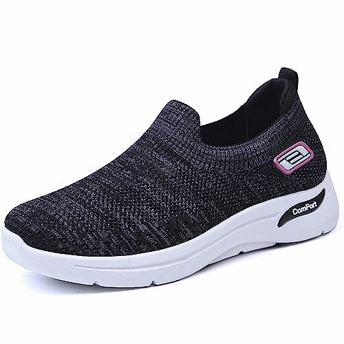 Gyaimxfu Damen Slip on Sneaker Sommer Casual Turnschuhe Anti-Rutsch Bequeme Krankenschwester Schuhe Atmungsaktives Vermascht Walkingschuhe Outdoor Fitness Erhöhte Dämpfung Und Entlastung Der Füße von Gyaimxfu