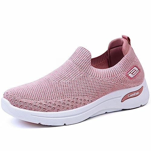 Gyaimxfu Damen Slip on Sneaker Sommer Casual Turnschuhe Anti-Rutsch Bequeme Krankenschwester Schuhe Atmungsaktives Vermascht Walkingschuhe Outdoor Fitness Erhöhte Dämpfung Und Entlastung Der Füße von Gyaimxfu