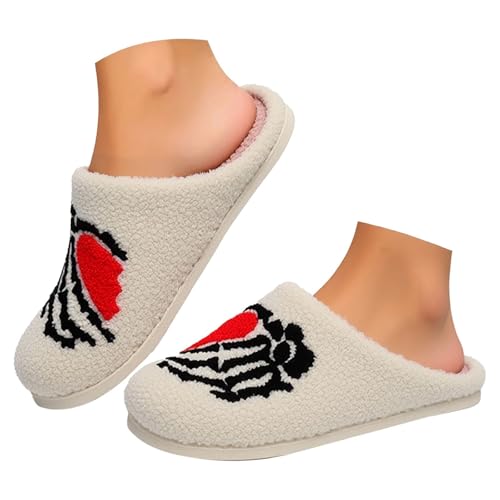 Gyaimxfu Halloween Hausschuhe Damen Plüsch Winter, Warme Pantoffeln Herren Slippers Damen, Flauschige weiche rutschfeste hauspantoffeln damen,Trendiger Retro Slipper drinnen und draußen Gyaimxfu Halloween Hausschuhe Damen Plüsch Winter, Warme Pantoffeln Herren Slippers Damen, Flauschige weiche rutschfeste hauspantoffeln damen,Trendiger Retro Slipper drinnen und draußen von Gyaimxfu