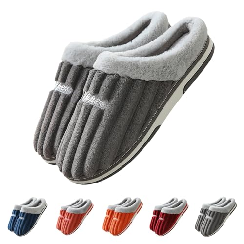 Gyaimxfu Hausschuhe Damen Herren Winter Wärme Kordsamt With Memory Foam Weiche Plüsch Slippers Bequem Rutschfeste Pantoffeln Indoor Outdoor Neue 2025 von Gyaimxfu