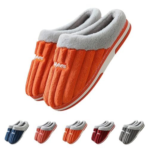 Gyaimxfu Hausschuhe Damen Herren Winter Wärme Kordsamt With Memory Foam Weiche Plüsch Slippers Bequem Rutschfeste Pantoffeln Indoor Outdoor Neue 2025 von Gyaimxfu