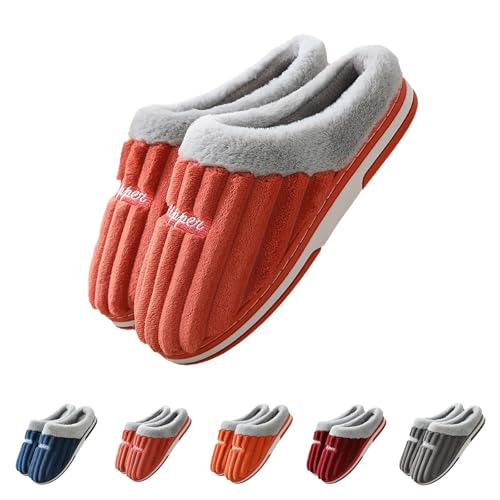 Gyaimxfu Hausschuhe Damen Herren Winter Wärme Kordsamt With Memory Foam Weiche Plüsch Slippers Bequem Rutschfeste Pantoffeln Indoor Outdoor Neue 2025 von Gyaimxfu