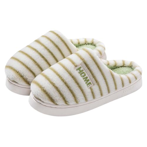 Gyaimxfu Hausschuhe Damen Herren mit Memory Foam Anti Rutsch Winter Weicher Plüsch Bequem Warm Slippers für Innen Außen Weiß Schwarz Neue 2025 von Gyaimxfu