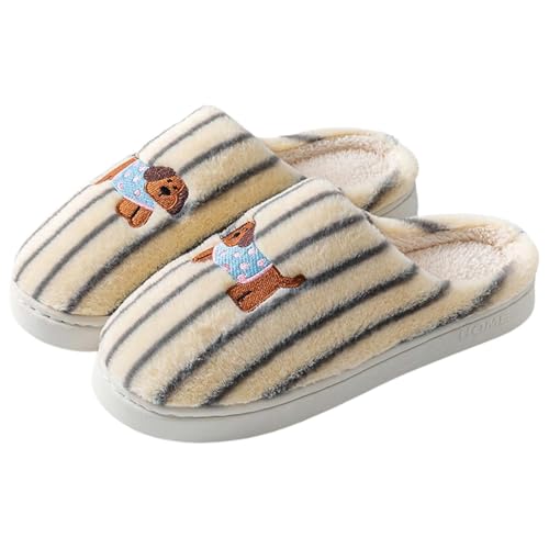 Gyaimxfu Hausschuhe Damen Winter Herren Weiche Leichte Pantoffeln Bequem Warme Slipper Plüsch rutschfest Filzhausschuhe Neue 2025 von Gyaimxfu