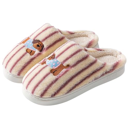 Gyaimxfu Hausschuhe Damen Winter Herren Weiche Leichte Pantoffeln Bequem Warme Slipper Plüsch rutschfest Filzhausschuhe Neue 2025 von Gyaimxfu