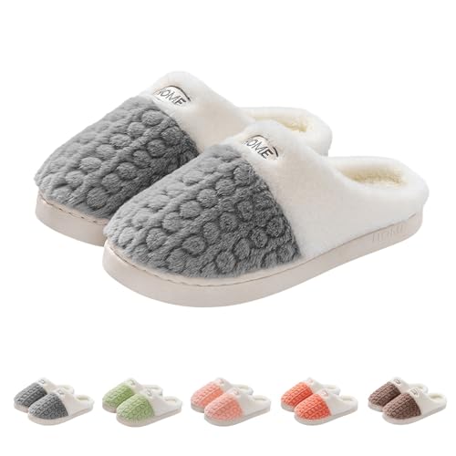 Gyaimxfu Hausschuhe Damen Winter Plüsch Pantoffeln Herren Warme Filzpantoffeln Unisex Bequeme Rutschfest Slippers Flauschige Baumwolle Hausschuhe Fleece House Pantoffeln Innen Und Außen Zuhause Neue von Gyaimxfu