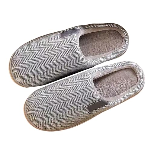Gyaimxfu Hausschuhe Winter Warme Filz Plüsch Damen Herren Pantoffeln rutschfeste Unisex Warm Hausschlappen Filzpantoffeln Frauen Bequeme Slippers A Grey 41/42 EU von Gyaimxfu