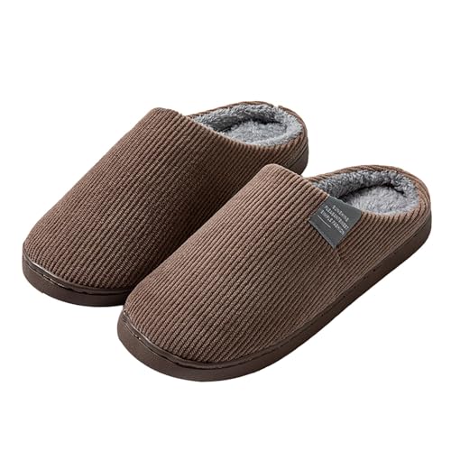 Gyaimxfu Hausschuhe Winter Warme Filz Plüsch Damen Herren Pantoffeln rutschfeste Unisex Warm Hausschlappen Filzpantoffeln Frauen Bequeme Slippers B Coffee 41/42 EU von Gyaimxfu