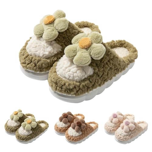 Gyaimxfu Hausschuhe für Damen und Herren, weicher, flauschiger Plüsch-Hausschuh, warme, bequem gemütliche Damen-Winterschuhe für drinnen und draußen Neue 2025 von Gyaimxfu