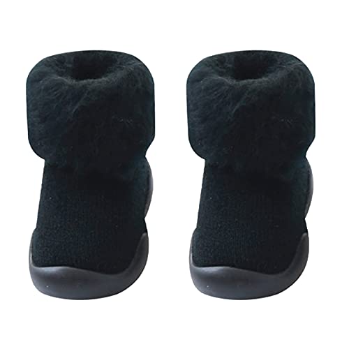 Gyaimxfu Krabbelschuhe Baby Mit Motiv Socken Schuhe Kleinkind Fleece Warm Freizeitschuhe Weicher Stricken Sockenschuhe Gummisohle Lauflernschuhe Kinder Indoor Socken Schuhe Für Mädchen Junge von Gyaimxfu