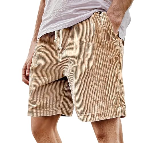 Gyaimxfu Kurze Hosen Herren Cord Shorts Cordhose Sommerhose Hose Jorts Short Arbeitshose Jogginghose Sport Leicht Sommer Cargo Stretch Outdoor Baggy Männer Casual 1 von Gyaimxfu