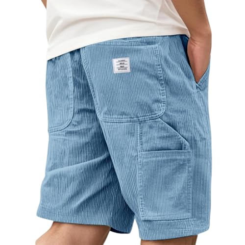 Gyaimxfu Kurze Hosen Herren Cord Shorts Cordhose Sommerhose Hose Jorts Short Arbeitshose Jogginghose Sport Leicht Sommer Cargo Stretch Outdoor Baggy Männer Casual von Gyaimxfu