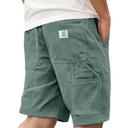 Gyaimxfu Kurze Hosen Herren Cord Shorts Cordhose Sommerhose Hose Jorts Short Arbeitshose Jogginghose Sport Leicht Sommer Cargo Stretch Outdoor Baggy Männer Casual von Gyaimxfu