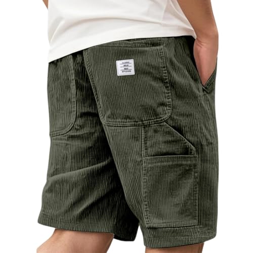Gyaimxfu Kurze Hosen Herren Cord Shorts Cordhose Sommerhose Hose Jorts Short Arbeitshose Jogginghose Sport Leicht Sommer Cargo Stretch Outdoor Baggy Männer Casual von Gyaimxfu