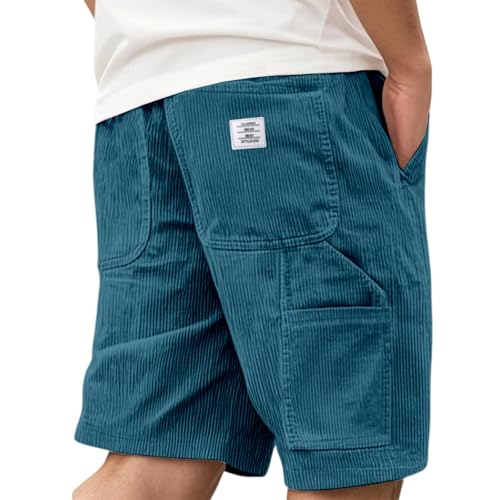 Gyaimxfu Kurze Hosen Herren Cord Shorts Cordhose Sommerhose Hose Jorts Short Arbeitshose Jogginghose Sport Leicht Sommer Cargo Stretch Outdoor Baggy Männer Casual von Gyaimxfu