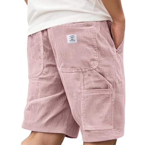 Gyaimxfu Kurze Hosen Herren Cord Shorts Cordhose Sommerhose Hose Jorts Short Arbeitshose Jogginghose Sport Leicht Sommer Cargo Stretch Outdoor Baggy Männer Casual von Gyaimxfu