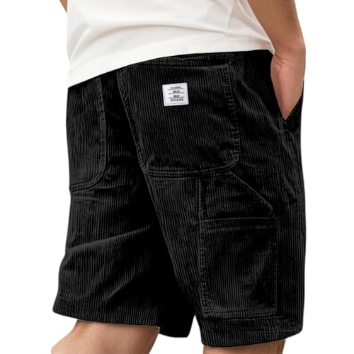 Gyaimxfu Kurze Hosen Herren Cord Shorts Cordhose Sommerhose Hose Jorts Short Arbeitshose Jogginghose Sport Leicht Sommer Cargo Stretch Outdoor Baggy Männer Casual von Gyaimxfu