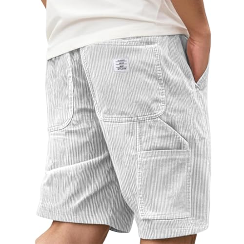Gyaimxfu Kurze Hosen Herren Cord Shorts Cordhose Sommerhose Hose Jorts Short Arbeitshose Jogginghose Sport Leicht Sommer Cargo Stretch Outdoor Baggy Männer Casual von Gyaimxfu