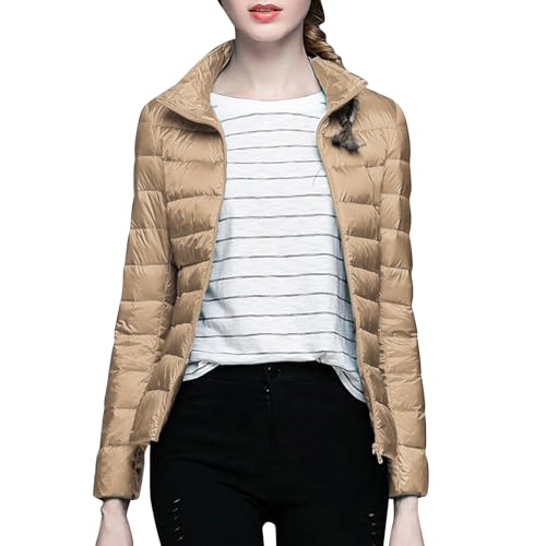 Gyaimxfu Leichte Daunenjacke Damen Puffer Jacke Damen Leichter Daunenmantel Lightweight Steppjacke Damen Leicht Packable Down Jacket Women Federleichte Daunenjacke Frauen Dünne Jacke Daunen von Gyaimxfu