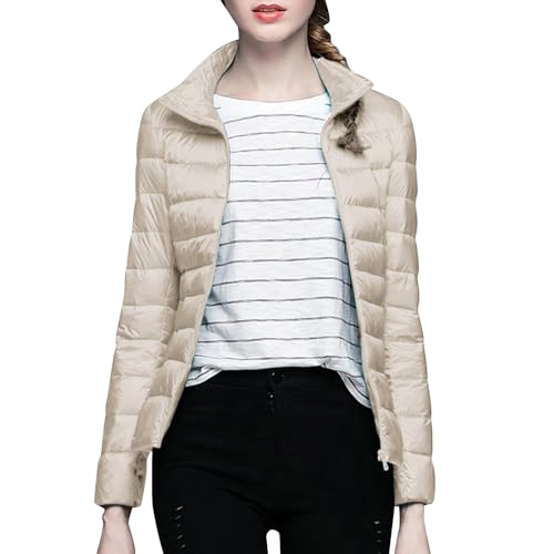 Gyaimxfu Leichte Daunenjacke Damen Puffer Jacke Damen Leichter Daunenmantel Lightweight Steppjacke Damen Leicht Packable Down Jacket Women Federleichte Daunenjacke Frauen Dünne Jacke Daunen von Gyaimxfu