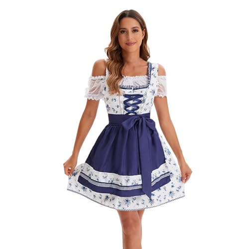 Gyaimxfu Oktoberfest Damen Outfit Trachtenrock Dirndl Midi Oktoberfest Trachtenkleid Dirndl Grosse Grössen Elegante Dirndl & Dirndl-Sets Für Mädchen Dirndl-Komplettsets Trachtenmode Lang Trachtenrock von Gyaimxfu