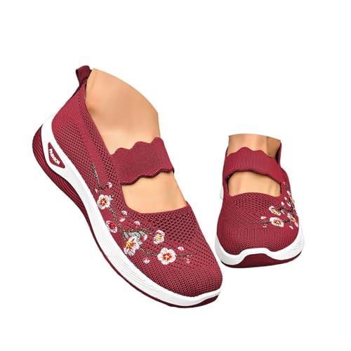 Gyaimxfu Orthopädische Schuhe Damen Loafer Sommer Mesh Atmungsaktiv Leichtgewichts Laufschuhe Weite H Vermascht Bequeme Walkingschuhe Outdoor Slip On Weiche Sohle Sommerschuhe von Gyaimxfu