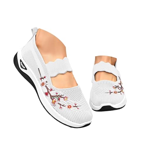 Gyaimxfu Orthopädische Schuhe Damen Loafer Sommer Mesh Atmungsaktiv Leichtgewichts Laufschuhe Weite H Vermascht Bequeme Walkingschuhe Outdoor Slip On Weiche Sohle Sommerschuhe von Gyaimxfu