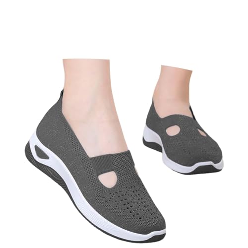 Gyaimxfu Orthopädische Schuhe Damen Sommer Bequeme Diabetiker Schuhe Leichte Atmungsaktive Sneaker Laufschuhe Turnschuhe Breite Füße Slide Sportschuhe Walkingschuhe Gesundheitsschuh Mesh Trainer von Gyaimxfu
