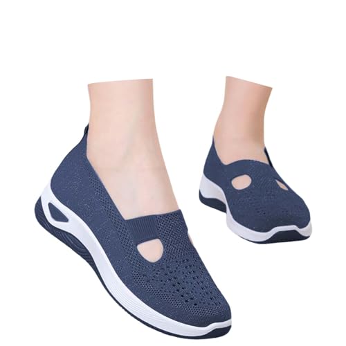 Gyaimxfu Orthopädische Schuhe Damen Sommer Bequeme Diabetiker Schuhe Leichte Atmungsaktive Sneaker Laufschuhe Turnschuhe Breite Füße Slide Sportschuhe Walkingschuhe Gesundheitsschuh Mesh Trainer von Gyaimxfu