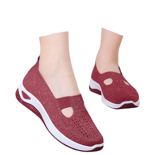 Gyaimxfu Walkingschuhe Damen Leicht Weite H Vermascht Orthopädische Schuhe Sommer Atmungsaktive Lässige Komfort Laufschuhe Bequeme Outdoor Sommerschuhe Turnschuhe von Gyaimxfu
