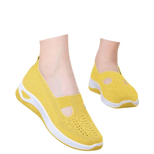 Gyaimxfu Orthopädische Schuhe Damen Sommer Bequeme Diabetiker Schuhe Leichte Atmungsaktive Sneaker Laufschuhe Turnschuhe Breite Füße Slide Sportschuhe Walkingschuhe Gesundheitsschuh Mesh Trainer von Gyaimxfu