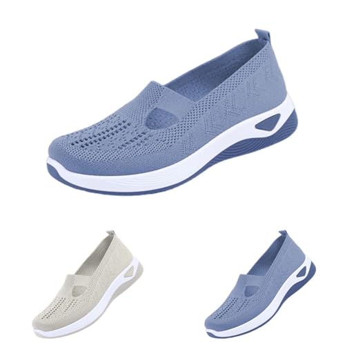 Gyaimxfu Orthopädische Schuhe Damen Sneaker, Schuhe ohne Schnürung für Damen Handsfree Slip On Walkingschuhe Orthopädische Plateau-Turnschuhe Leicht Bequeme Erhöhte Dämpfung und Entlastung der Füße von Gyaimxfu