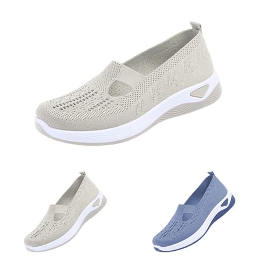 Gyaimxfu Orthopädische Schuhe Damen Sneaker, Schuhe ohne Schnürung für Damen Handsfree Slip On Walkingschuhe Orthopädische Plateau-Turnschuhe Leicht Bequeme Erhöhte Dämpfung und Entlastung der Füße von Gyaimxfu