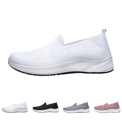 Gyaimxfu Orthopädische Schuhe Damen Sneakers Sommer Mesh Atmungsaktiv Loafer Leichtgewichts Weiche Sohle Bequeme Turnschuhe Outdoor Einfarbig Slip On Dämpfung Sportschuhe Sommerschuhe von Gyaimxfu