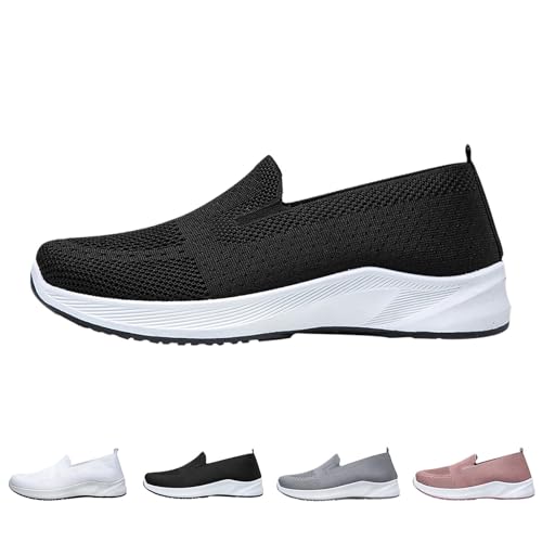 Gyaimxfu Orthopädische Schuhe Damen Sneakers Sommer Mesh Atmungsaktiv Loafer Leichtgewichts Weiche Sohle Bequeme Turnschuhe Outdoor Einfarbig Slip On Dämpfung Sportschuhe Sommerschuhe von Gyaimxfu