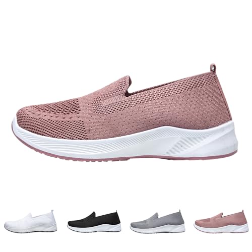Gyaimxfu Orthopädische Schuhe Damen Sneakers Sommer Mesh Atmungsaktiv Loafer Leichtgewichts Weiche Sohle Bequeme Turnschuhe Outdoor Einfarbig Slip On Dämpfung Sportschuhe Sommerschuhe von Gyaimxfu