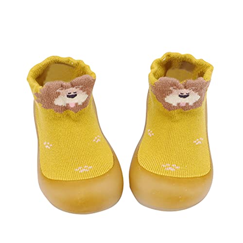 Gyaimxfu Puschies Barfußschuhe Baby, rutschfeste Niedlicher Cartoon rutschfeste Niedlicher Cartoon Stricken Kinderschuhe Anti-Rutsch-Socke Schuhe Weicher Babybodenschuhe Baby Socken 0-3 Y von Gyaimxfu