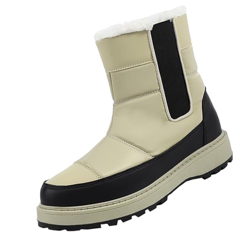 Gyaimxfu Schneestiefel Damen Winterstiefel Frauen Wasserdicht Winterstiefel Für Frauen Warm Fell Gefütterte Winterschuhe Frauen Stiefeletten Kurzschaft Stiefel Rutschfeste Bequem Schneestiefel von Gyaimxfu